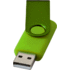 USB Rotate Metallic, kalkinvihreä liikelahja logopainatuksella