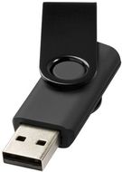 USB Rotate Metallic, musta liikelahja logopainatuksella