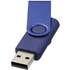 USB Rotate Metallic, sininen liikelahja logopainatuksella