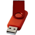 USB Rotate Metallic, tummanpunainen liikelahja logopainatuksella