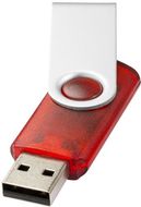 USB Rotate Translucent, punainen liikelahja logopainatuksella
