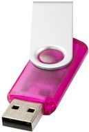 USB Rotate Translucent, ruusu liikelahja logopainatuksella