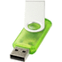 USB Rotate Translucent, vihreä liikelahja logopainatuksella
