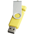 USB Rotate on-the-go, keltainen liikelahja logopainatuksella