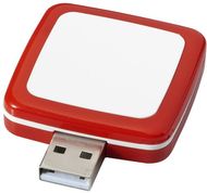 USB Rotating Square, punainen liikelahja logopainatuksella