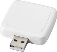 USB Rotating Square, valkoinen liikelahja logopainatuksella