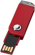 USB Swivel rectangular, punainen liikelahja logopainatuksella