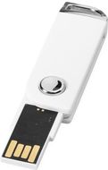 USB Swivel rectangular, valkoinen liikelahja logopainatuksella