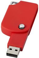 USB Swivel square, punainen liikelahja logopainatuksella