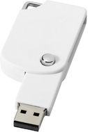 USB Swivel square, valkoinen liikelahja logopainatuksella