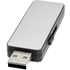 Valaiseva USB, valkoinen valo, valkoinen, hopea, musta liikelahja logopainatuksella