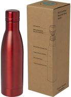 Vasa 500 ml RCS-sertifioitu kierrätetty ruostumattomasta teräksestä valmistettu kuparityhjiöeristetty pullo, punainen liikelahja logopainatuksella