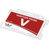 Vega kierrätetystä muovista valmistettu kortinpidike, valkoinen liikelahja logopainatuksella