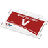 Vega kierrätetystä muovista valmistettu kortinpidike, valkoinen liikelahja logopainatuksella