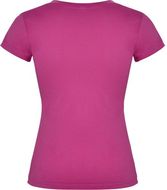 Victoria naisten lyhythihainen t-paita v-kaula-aukolla, kirkas-vaaleanpunainen liikelahja logopainatuksella