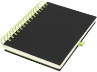 Wiro-päiväkirja, musta, kalkinvihreä liikelahja logopainatuksella
