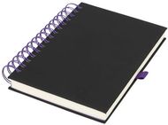Wiro-päiväkirja, musta, violetti liikelahja logopainatuksella