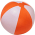 Yksivärinen Bora-rantapallo, valkoinen, oranssi liikelahja logopainatuksella