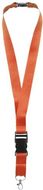 Yogi-kaulanauha pikalukolla ja turvalukolla, oranssi liikelahja logopainatuksella