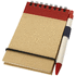 Zuse-muistio ja kynä, kierrätetty, koko A7, luonnollinen, punainen liikelahja logopainatuksella