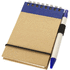 Zuse-muistio ja kynä, kierrätetty, koko A7, luonnollinen, tummansininen liikelahja logopainatuksella