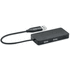 3-porttinen USB-keskitin 20 cm:n k HUB-C, musta liikelahja logopainatuksella