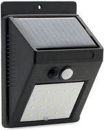 Aurinkoenergialla toimiva LED-valo MOTI, musta liikelahja logopainatuksella