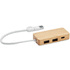 Bambusta valmistettu 3 portin USB- HUBBAM, puu liikelahja logopainatuksella