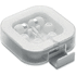 Korvakuulokkeet silikonisuojilla MUSISOFT C, valkoinen liikelahja logopainatuksella