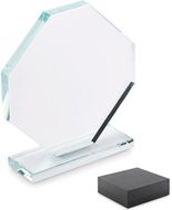 Kristallipalkinto RUMBO, läpinäkyvä liikelahja logopainatuksella