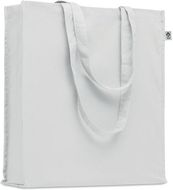 Luomupuuvillainen ostoskassi BENTE COLOUR, valkoinen liikelahja logopainatuksella