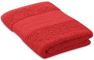 Orgaaninen pyyhe 50x30cm SERRY, punainen liikelahja logopainatuksella