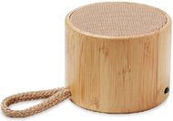 Pyöreä langaton kaiutin bambua COOL liikelahja logopainatuksella