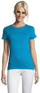 REGENT Naisten T paita 150g REGENT WOMEN, aqua-blue liikelahja logopainatuksella