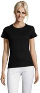 REGENT Naisten T paita 150g REGENT WOMEN, syvä-musta liikelahja logopainatuksella