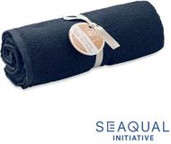 SEAQUAL® pyyhe 70x140cm SAND, sininen liikelahja logopainatuksella