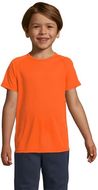 SPORTY Lasten T paita 140g SPORTY KIDS, neon-oranssi liikelahja logopainatuksella