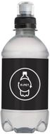 Spring water 330 ml with sports cap, musta, läpinäkyvä liikelahja logopainatuksella