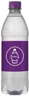 Spring water 500 ml with screw cap, läpinäkyvä, violetti liikelahja logopainatuksella