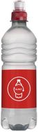 Spring water 500 ml with sports cap, punainen, läpinäkyvä liikelahja logopainatuksella