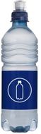 Spring water 500 ml with sports cap, sininen liikelahja logopainatuksella