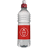 Vesipullo, punainen, läpinäkyvä liikelahja logopainatuksella