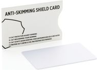 Anti-skimming RFID kortti aktiivisella häirintäsirulla, valkoinen liikelahja logopainatuksella