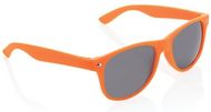 Aurinkolasit UV 400, musta, oranssi liikelahja logopainatuksella
