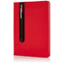 Basic kovakantinen PU A5 muistikirja osoitinkynällä, punainen liikelahja logopainatuksella