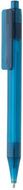 GRS RPET X8 läpikuultava kynä, sininen liikelahja logopainatuksella