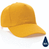 Impact 5-paneelinen lippalakki kierrätetystä puuvillasta, keltainen liikelahja logopainatuksella