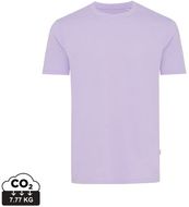 Iqoniq Bryce t-paita kierrätetystä puuvillasta, laventeli liikelahja logopainatuksella