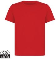 Iqoniq Koli lasten T-paita kierrätyspuuvillasta, punainen liikelahja logopainatuksella