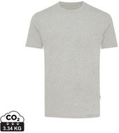 Iqoniq Manuel värjäämätön t-paita kierrätetystä puuvillasta, harmaa-kanerva liikelahja logopainatuksella